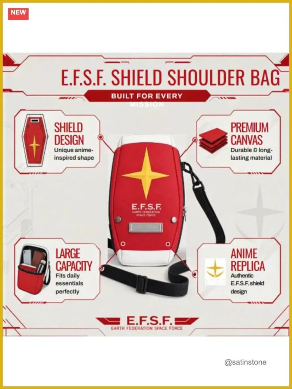 Anime Cosplay Shield Backpack Multi Purpose Bag with Smooth Zipper